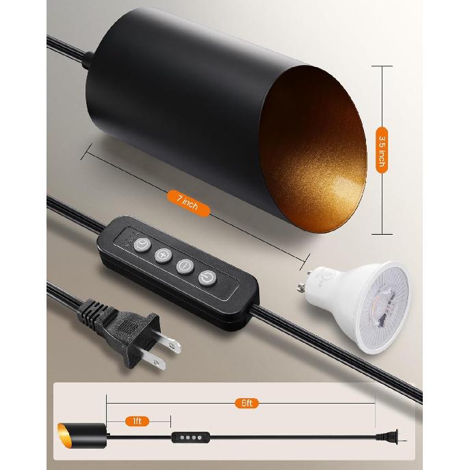 SURAIELEC Uplighting Indoor Floor Can Light, LED Spotlight with 2/4/8H Timer, Memory, Dimmable 3000K GU10 Bulb Included, Accent Lighting for Walls,