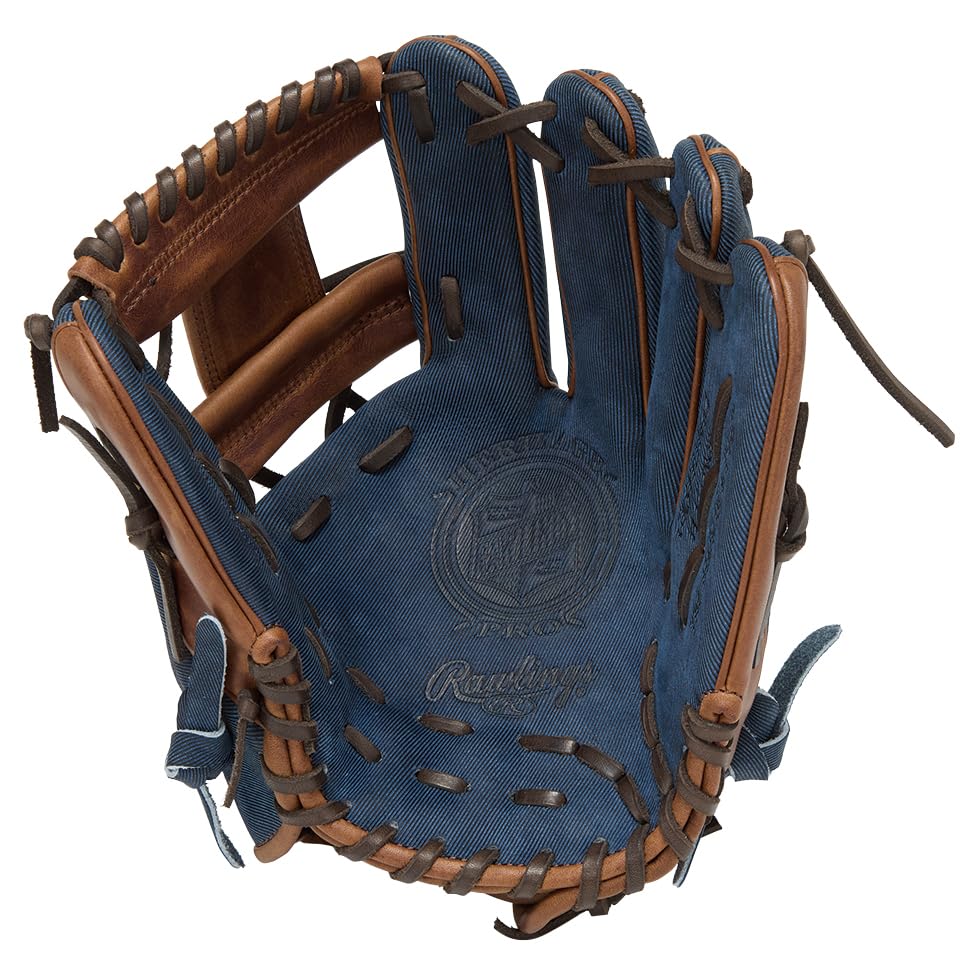 Rawlings PRO EXCEL GR5FHJN62 Baseball Throw HOH® –Jeans- Glove, Softball, Infielder's Glove, Navy, 11.25 Inches, Right-Handed