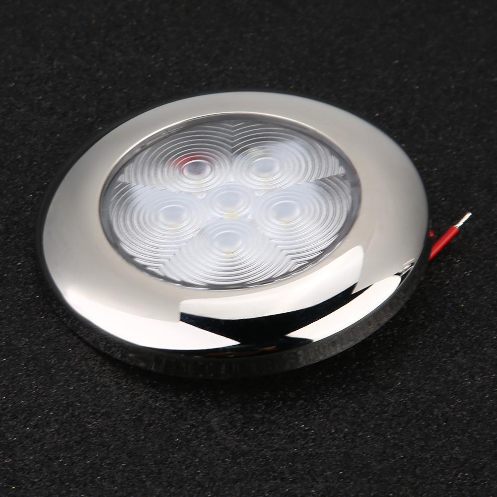 For Marine Boat Yacht 6 LED Light Dome Light Lamp 12V DC Stainless Steel White
