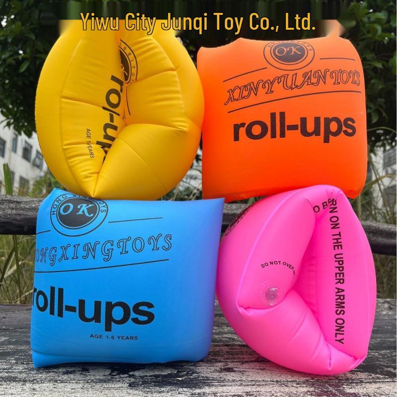 Thickened Adult Yellow Inflatable Swim Arm Rings with Double Airbag for Safe Floating