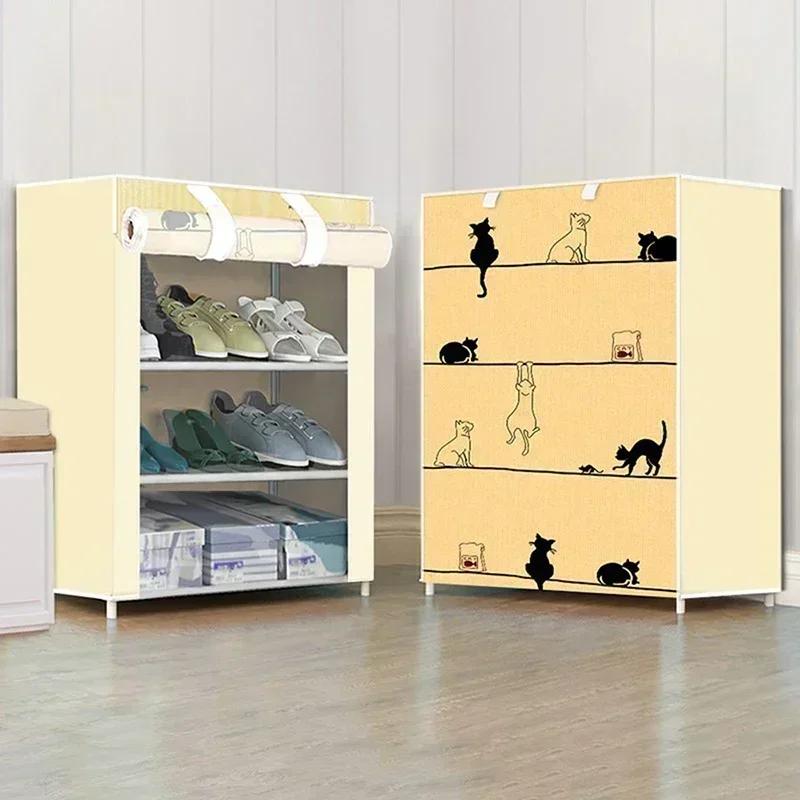 Dustproof Shoes Organizer Rack Multilayer Large Capacity Shoe Cabinet Doorway Footwear Storage Shelves Closet Sneakers Shelves