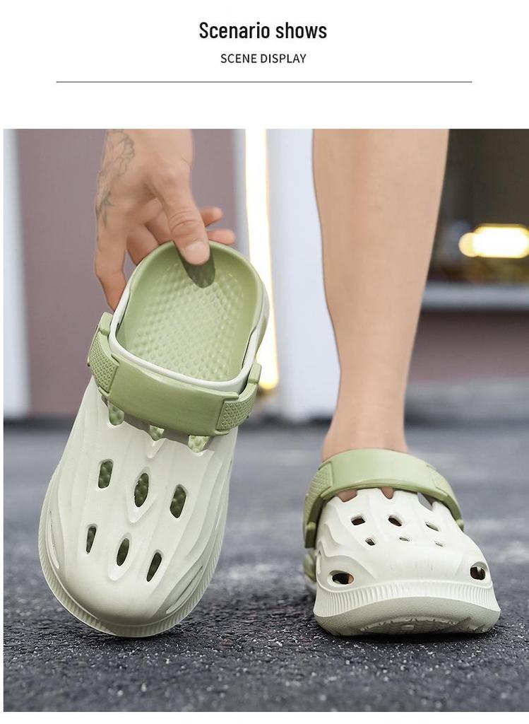 2025 Men's Summer Wear-Resistant Sports Clogs: Outdoor Closed-Toe Beach Sandals with Cushioned Comfort.