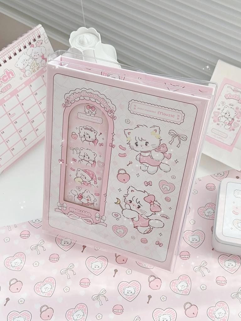 Cute Binder A5 4 Grid 3inch Photocard Binder Kpop Idol Photo Collect Book Card Holder Album for Polaroid instax Girl Gift