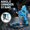 115-125 Angle Grinder Stand Grinder Holder Support Cast Iron Base Bracket Holder Sliver+Blue