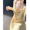2026 French Yellow Spaghetti Strap Summer Dress for Petite Women - Beautiful Long Skirt