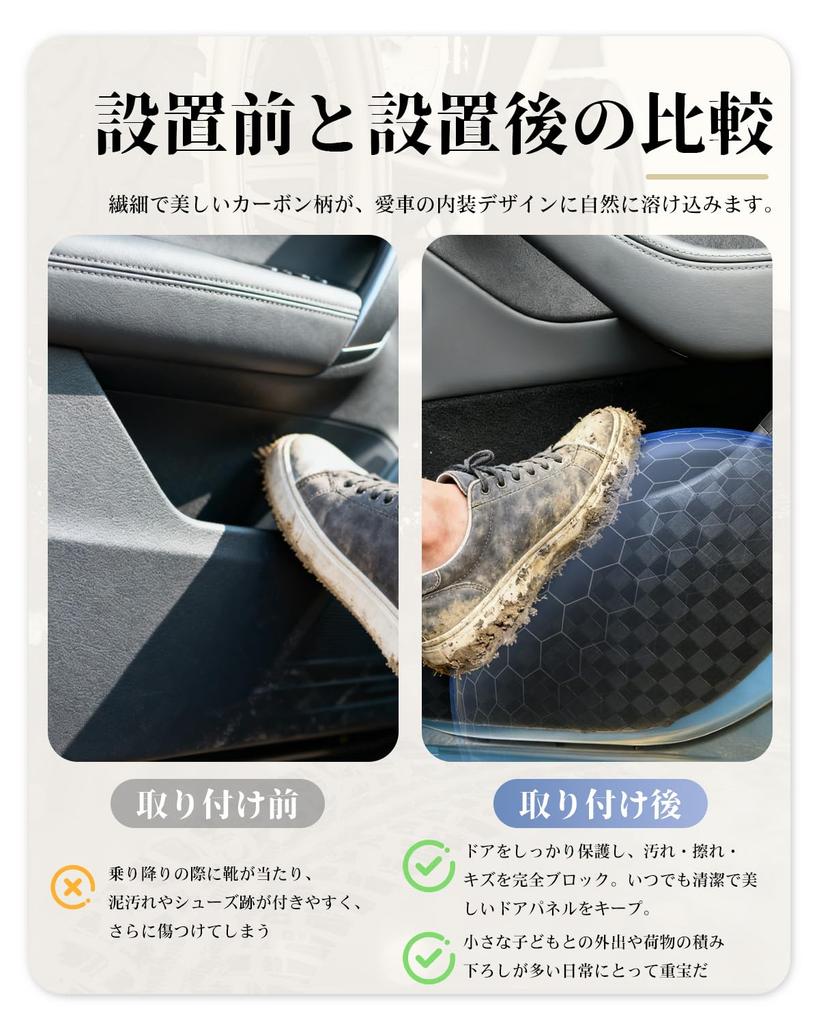 ruiya New Toyota Land Cruiser 250 Kick Guard Dedicated Door Kick Trim Guard for Land Cruiser Large Carbon Fiber Pattern Kick Protects Door Made of