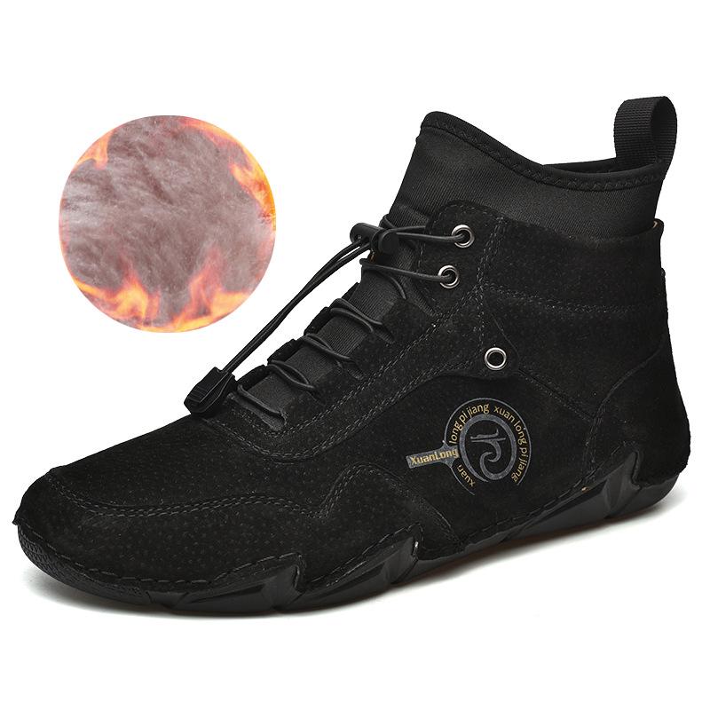 Мужские высокие ботинки Martin из натуральной кожи теплая хлопковая подкладка большой размер корейский стиль идеально подходят для осени и зимы 39 3697₽