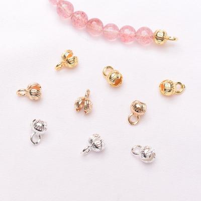 20 Stück farberhaltende 18 Karat Gold Knospentaschenschnalle DIY Armband Halskette Knopfkopf Perlenzubehör Lose Perlen Endtasche Kabel Verbindungsschnalle