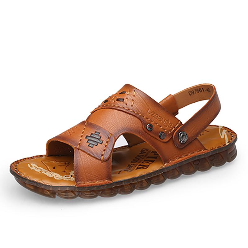

Мужские сандалии, тапочки, мужская летняя обувь из натуральной кожи, повседневные сандалии, пляжная обувь 46