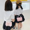 Fashion Synthetic Leather Princess Bag Pearl Decorated Handheld Pearl Handbag Children's Fashion Bag Girl