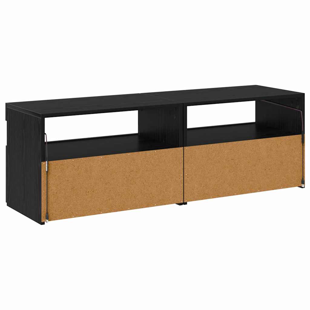 TV Cabinet with LED 2 pcs Black Oak Effect 60 x 35 x 40 cm