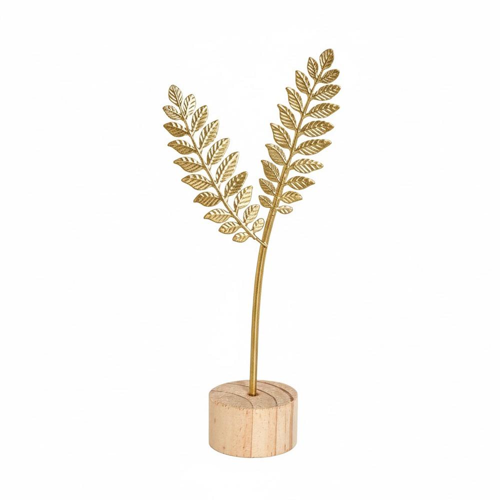 Gold Grey Iron Art Leaves Figurine Metal Ironwork Desktop Ornament  Home Decoration