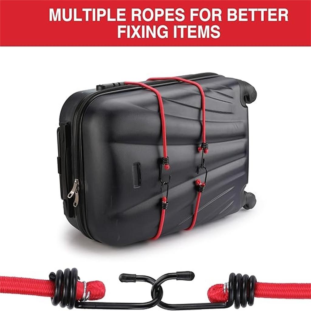 Elastic Hooks &  Bungee Cords – Luggage Straps, Fixed Elastic Bands, Small Hooks for Travel, Camping & Outdoor Use
