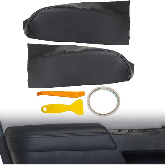 

GXARTS Одна пара кожаных накладок на подлокотники задних дверей автомобиля Черные Совместимы с Honda Pilot 2009 2010 2011 2012 2013 2014 2015 (Кожаная часть чёрный