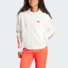 (WMNS) Felpa con cappuccio adidas Future Icons a zip intera con 3 strisce Taglia asiatica 'Bianco Rosso Brillante' Donna IS3679
