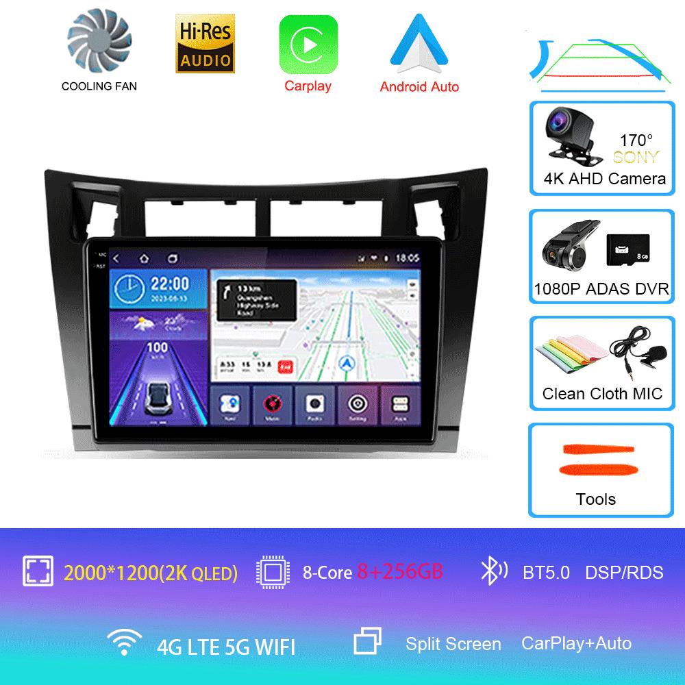 Radio Auto Android 14 Carplay pentru Toyota Yaris 2005 2006 2007 2008 2009 2010-2012 Player Multimedia GPS 2Din Stereo Unitate Principală DSP