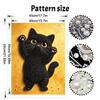 Framed Pearl Painting Kit Cute Black Cat Design 3D Shiny Bead Art Canvas for Bedroom Living Room Decoration Wall Hanging Art Craft Gifts