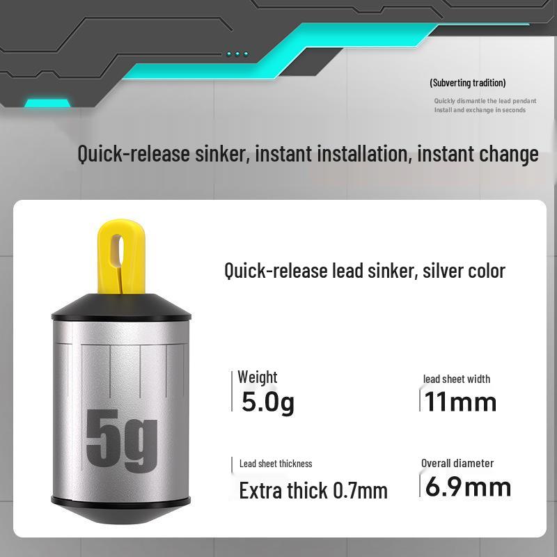 Szybko wypinany ołów wędkarski: Odpinany, Gwintowany, Płynnie Przesuwany, 1,5-6g, Pogrubiona Konstrukcja Przeciwwybuchowa