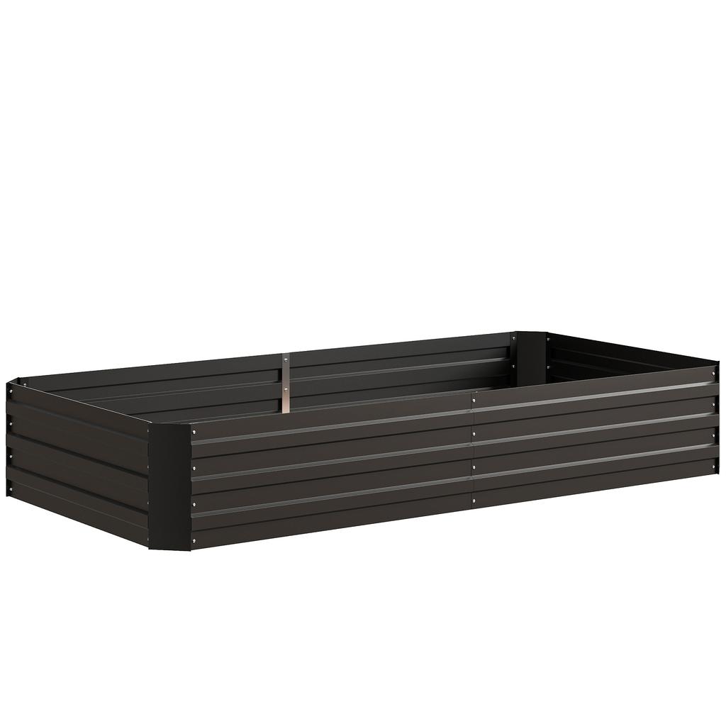 Raised Garden Bed Rectangular Planter In Galvanised Steel Supports for Tomatoes and Climbing Plants 180 X 90 X 29.5 Cm