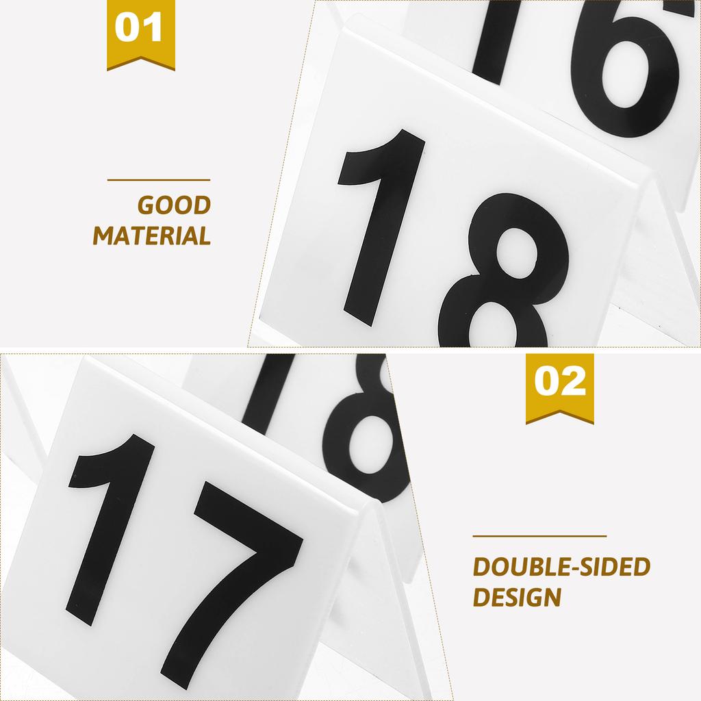 20 Pcs Restaurant Number Plate Evidence Marker Markers Signs Table Numbers Acrylic Decorate