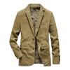 Giacca Suit Casual Retro in Velluto a Coste Autunno/Inverno con Revers Piatto in Cotone 58179
