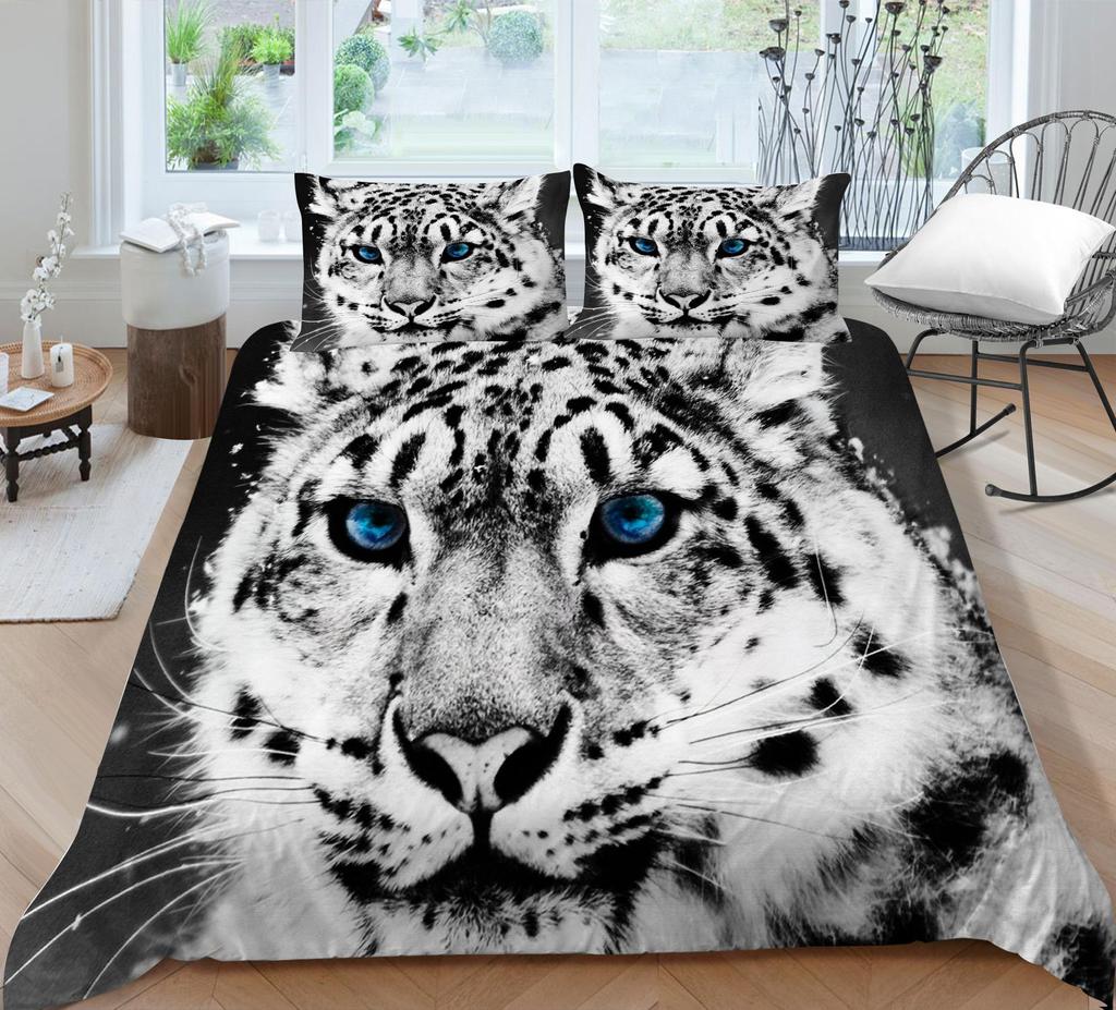 3D Tiger Pattern Bedding Set Bedroom Bed Home Quilt Cover Pillowcase Bedroom Bedding Microfiber 2/3 Pieces Gift