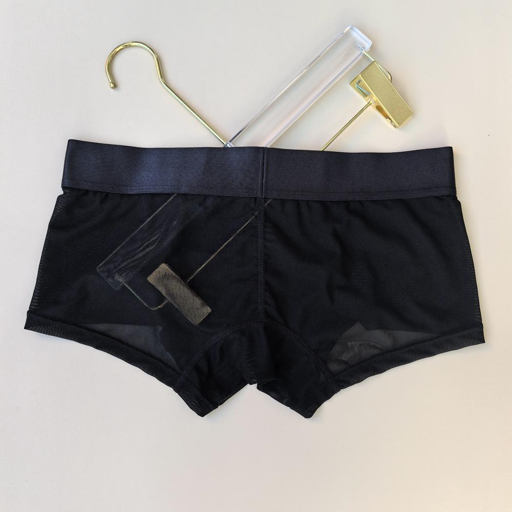Boxer JOCKMAL da uomo, in mesh ultrasottile, traspirante, semi-trasparente, sexy, a vita bassa, tinta unita, casual, da indossare tutti i giorni, pantaloncini da allenamento