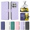 Flip Cards Solt Wallet Leather Case For Oneplus 12 12R Nord 4 Book Cover Kickstand Diamond Grid Pattern Bag Pocket Ultra Thin