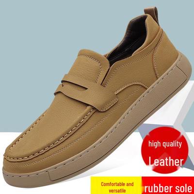 2025 Men's British-Style Versatile Casual Leather Shoes: Trendy, Breathable, Low-Top