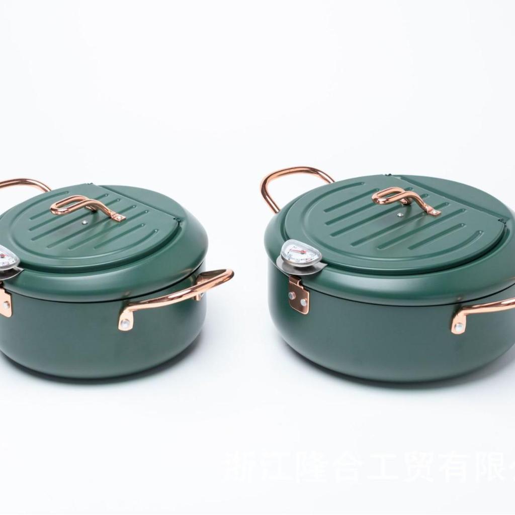 Haushalts-Temperaturkontrollierte Japanische Tempura-Fritteuse - Mini Kohlenstoffstahl, Induktionskochfeld-kompatibel.