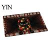 Winter Snowman Welcome Rug 3D Christmas Entrance Rug, Santa Claus Floor Mat, Non-slip Decorative Door Mat Festive for Front Bathroom Holiday