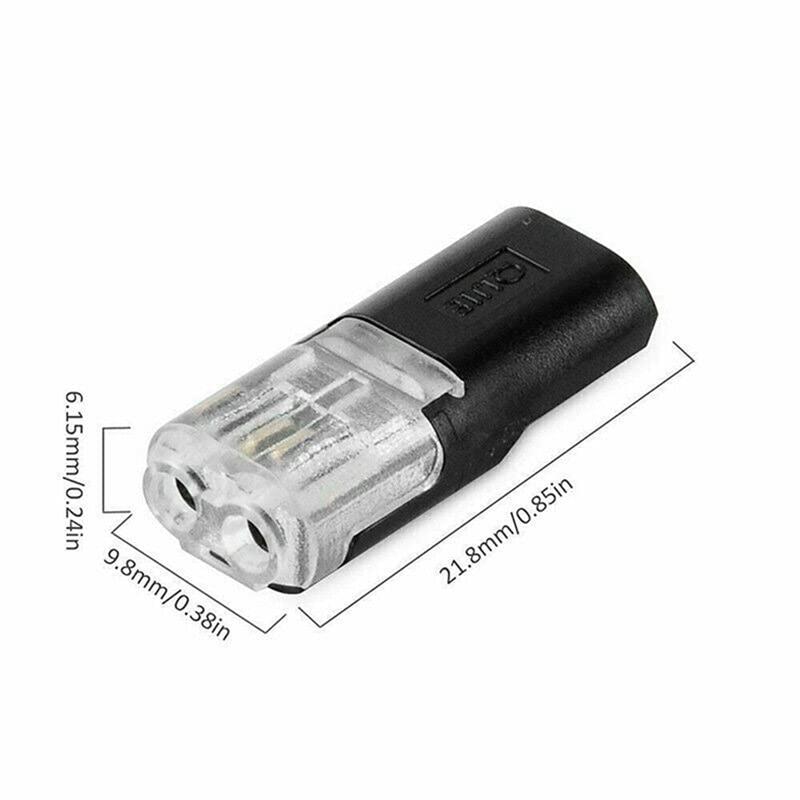AD23-20 PCS Double-Wire Plug-In Connector+Locking Buckle No Wire Stripping Cutting 2 Way 2 Pin LED Connector For AWG 20-24