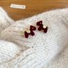 K Real Gold Electroplated Zircon Round Pony Stud Earrings New Chinese Retro Natal Year Earrings Light Luxury Niche Earrings