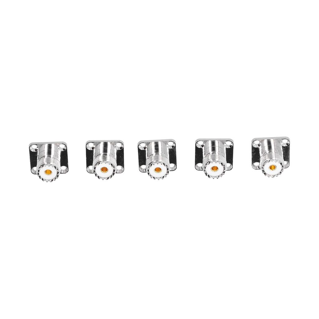5Pcs Flange Solder Cup 4‑Hole Brass Panel Mount Adapter RF Coaxial Connector SL16‑KFD‑3