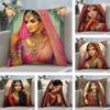 Indian Dancer Hot Cushion Cover Plush Fabric Soft Double-Sided Printed Sofa Warm Winter Home Child Gift Pillow Case