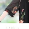 Summer Women's Plus Size Blouse Half Sleeve V Neck T-Shirt Loose Printed Blouse
