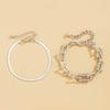 A Suit of Vintage Simple Snake Chain Metal Bracelet Set for Woman Hip Hop Individuality U Shape Bracelet Paty Jewelry Gifts