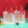 Set Of 8 Clear Christmas Gift Sacks Transparent Candy Bags Storage Pouches for Party Favors and Seasonal Packaging