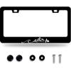 Waves License Plate Frame Ocean Wave Mounta License Plate Stainless Steel Parts Funny License Plate Decorative With Screws Size 12.3" X 6.3"