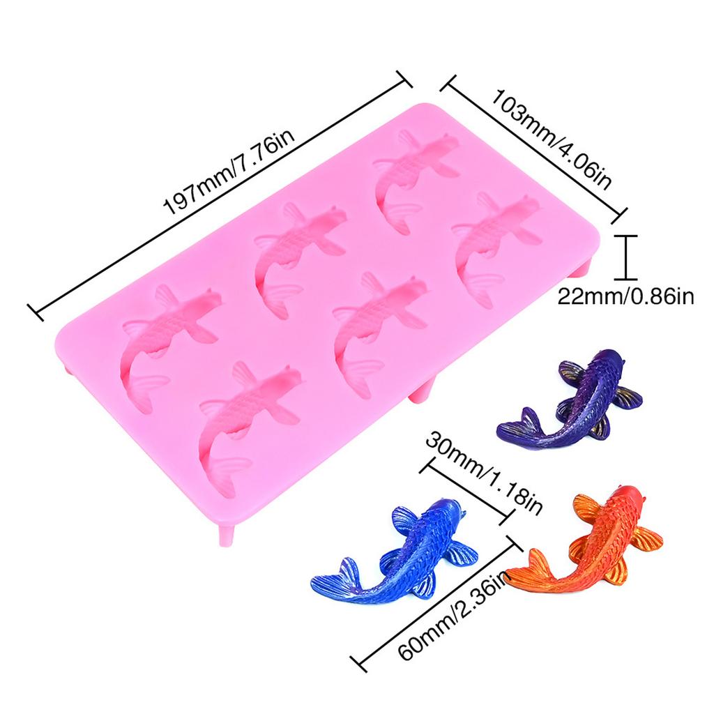 Creative 6 Cavity Fish Design Silicone Molds Kitchen Baking Tool Suitable For DIY Dessert Candies And Cake Toppings