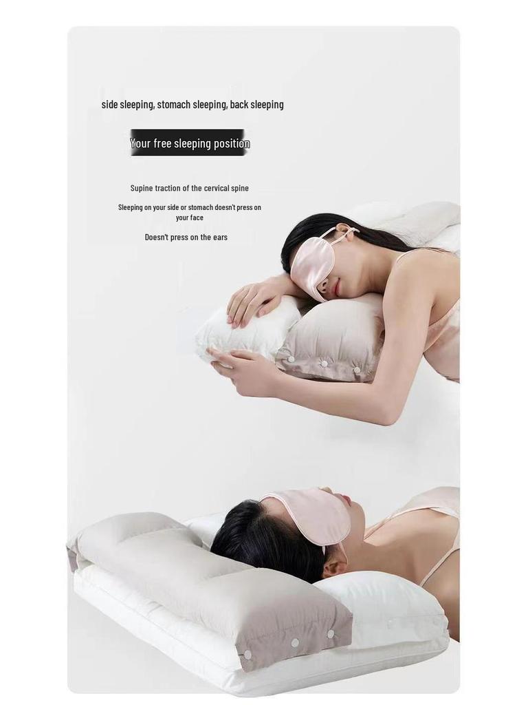 3-in-1 Detachable Double-Layer Cotton Neck Support Pillow