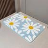 VIKAMA Fresh Daisies Fluffy Rug Water-Resistant Anti-Slip Bathroom Floor Mat Bedroom Balcony Entrance Door Mat Home Decoration