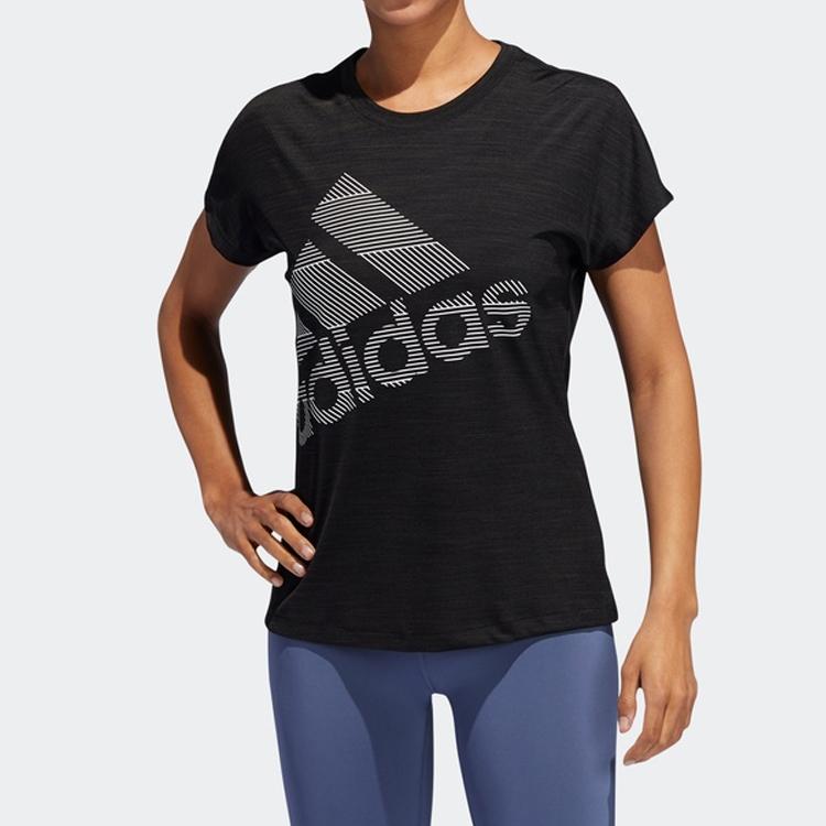 Adidas Training Sports Crew Neck T-Shirt Women Tops Black EB4498