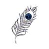 Atmospheric Feather Brooch High-End Female Luxury Temperament Crystal Brooch Light Luxury High-End Pin Suit Accessories