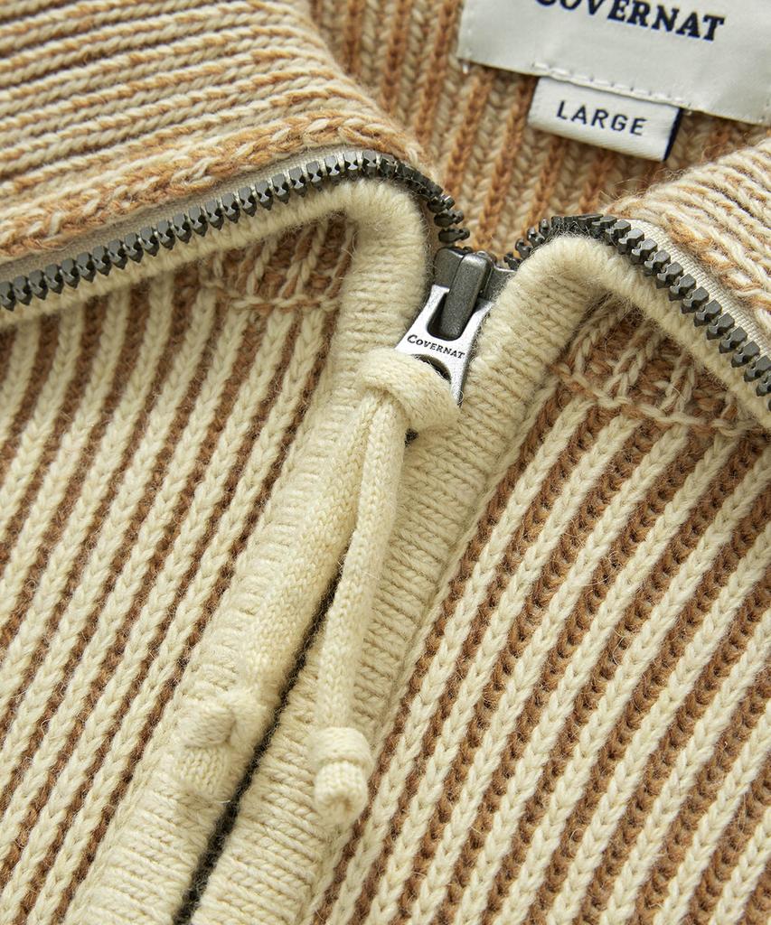 COVERNAT Half-Zip Knit Ivory