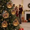 1Pcs Santa Claus Themed Clear Plastic Christmas Ball Ornament Led Light Hanging Decor For Christmas Tree Party Decoration