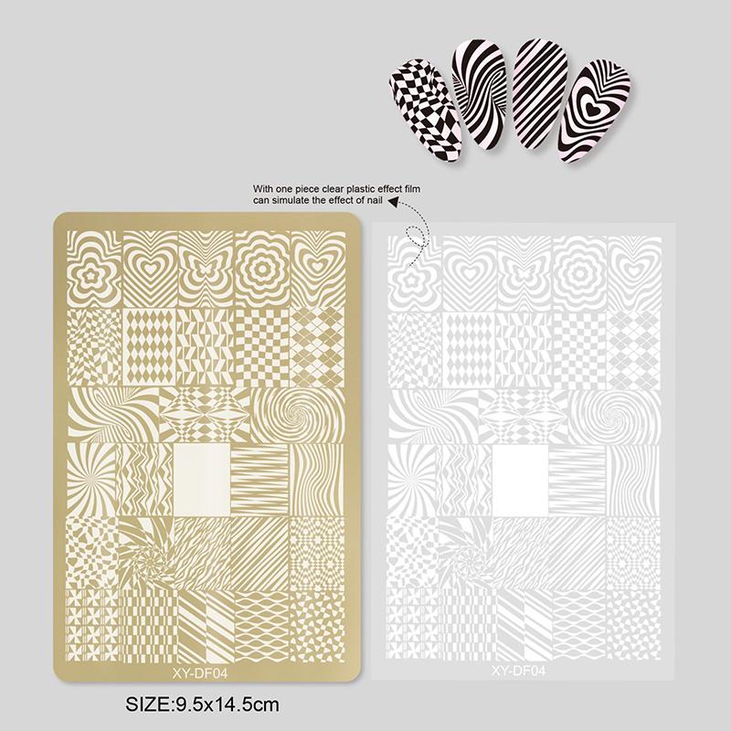 Large Nail Stamping Plates Butterfly Flower Pattern Stainless Steel Stencil Nail Art Stamps Geometry Template Nail Tools