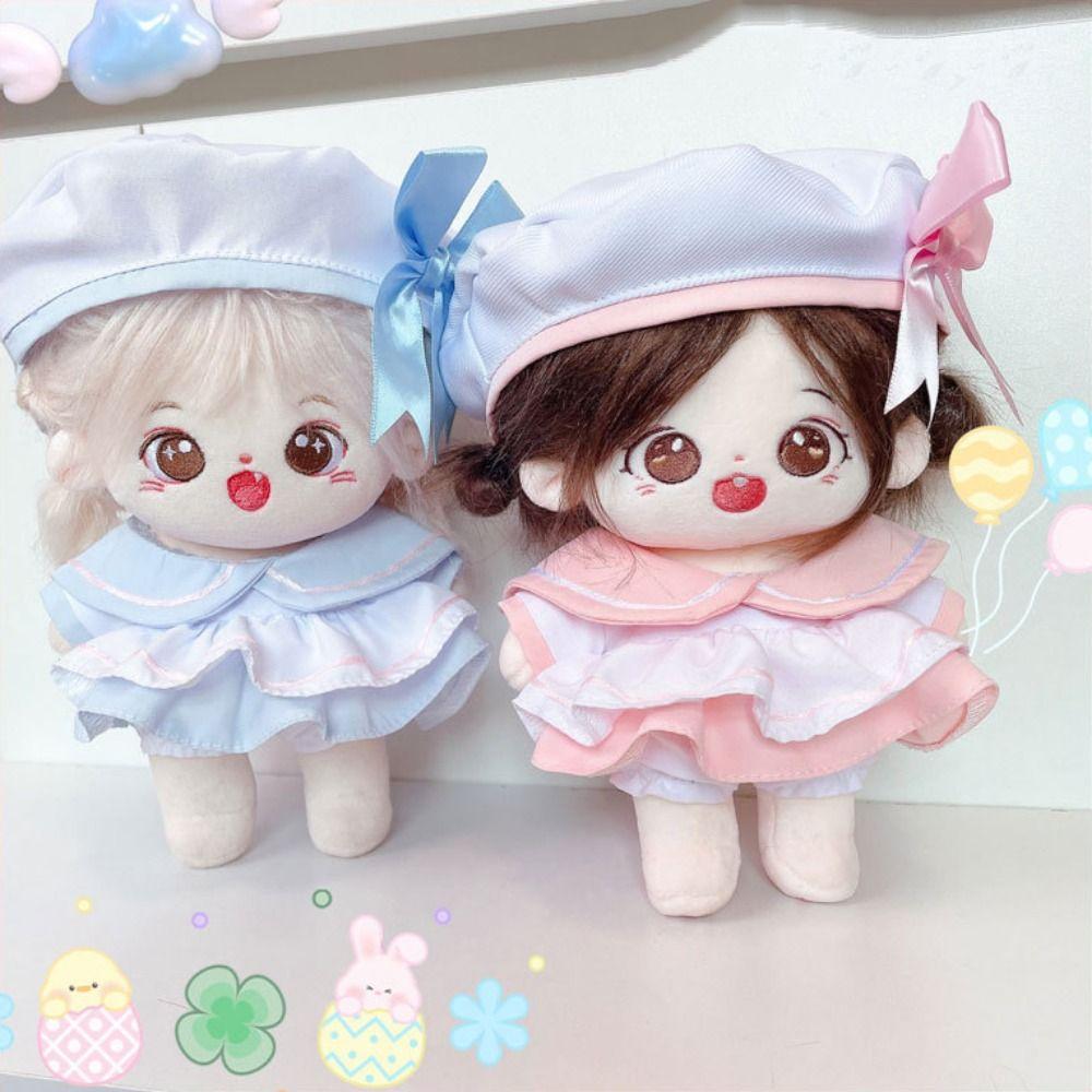 

Navy Hat Cotton Doll Clothes Sailor Suit Plush Toy Clothes 20cm Cotton Doll Dress Doll Accessories