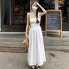 Drawstring Lace-up Vest Skirt Female Slim and Thin High Waist Temperament Wind Solid Color Versatile Dress Tide