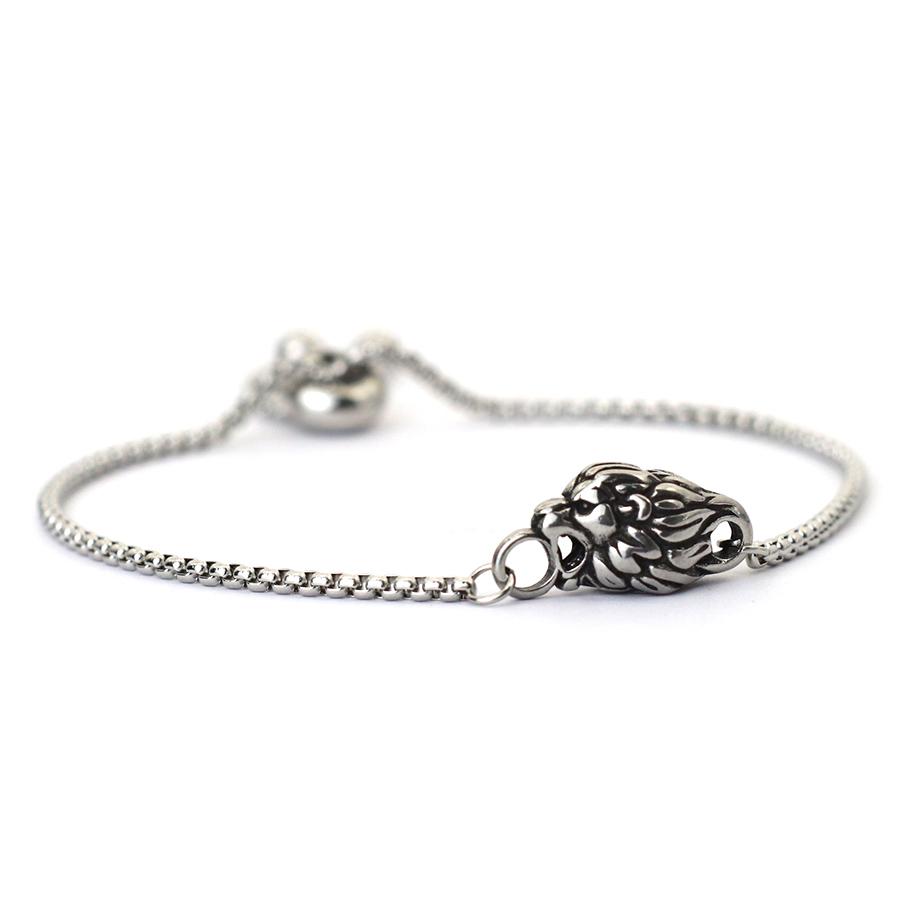 

Антикварная серебряная цепочка из титановой стали с головой льва для мужчин, хип-хоп браслет, женские панк-ювелирные изделия, мужские украшения для улицы, подарок, бижутерия, браслет серый